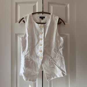 J. Crew Women's Cream Button Down Sleeveless Shirt